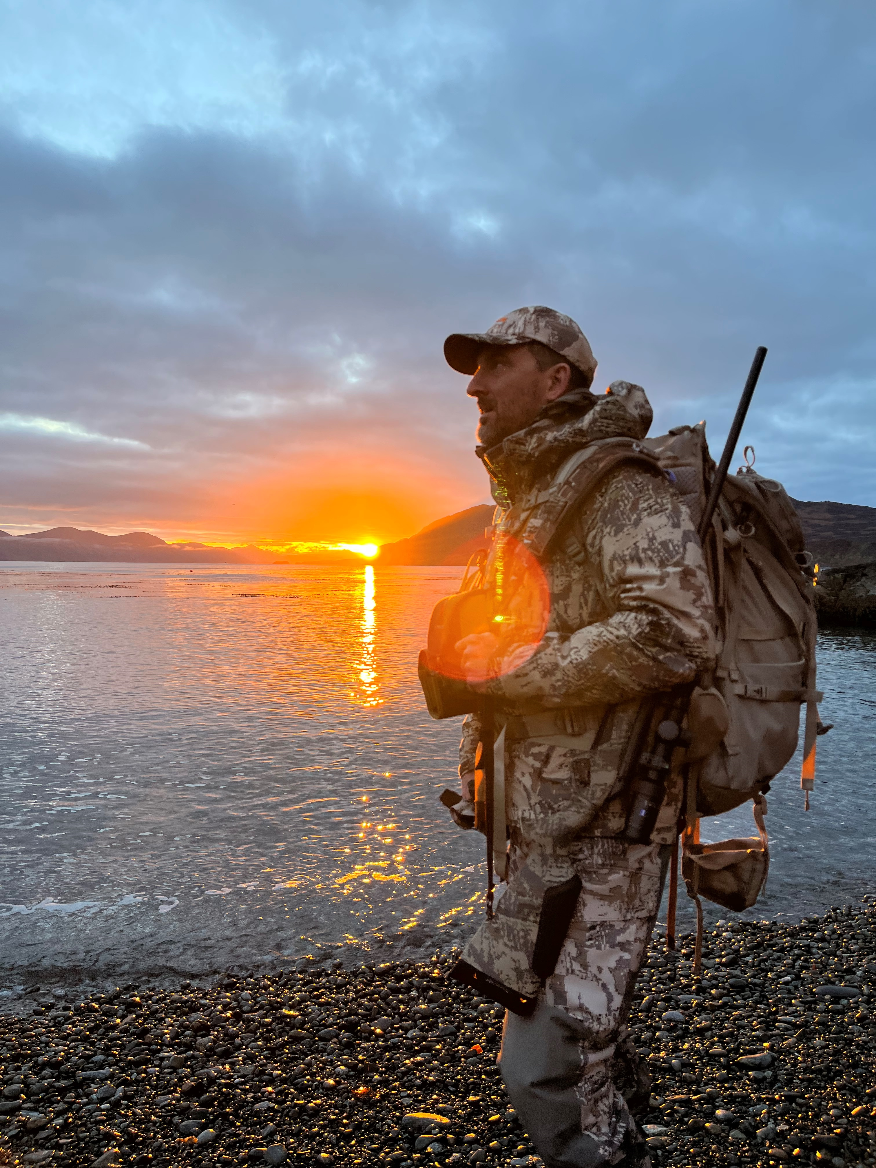 Skipp Knowles by water stalking deer