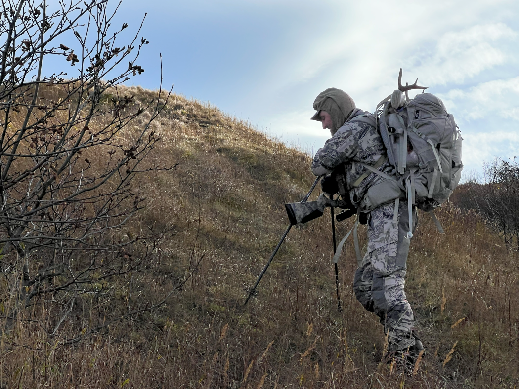 Skipp with buck in backpack