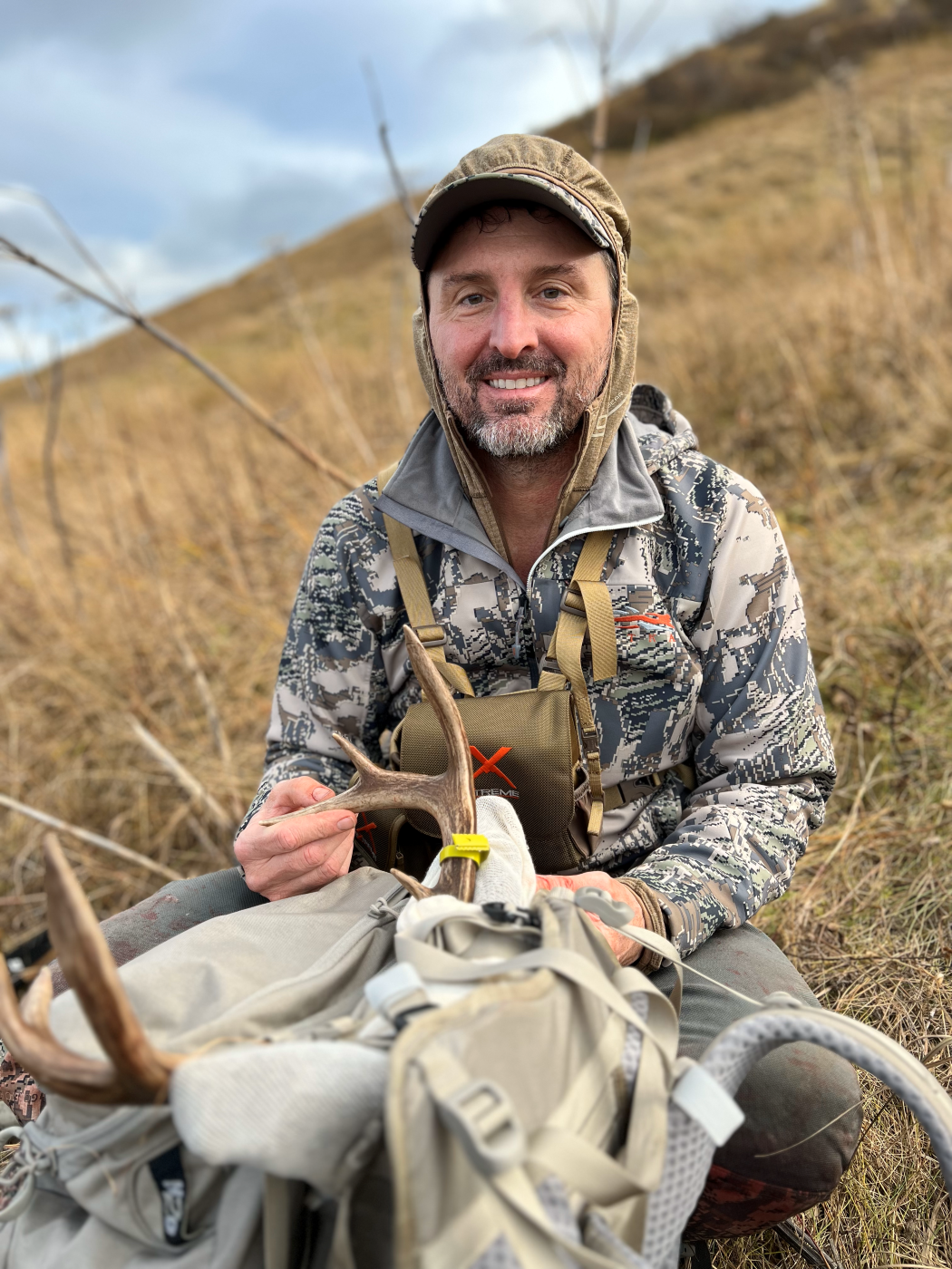 Skipp with deer antlers 