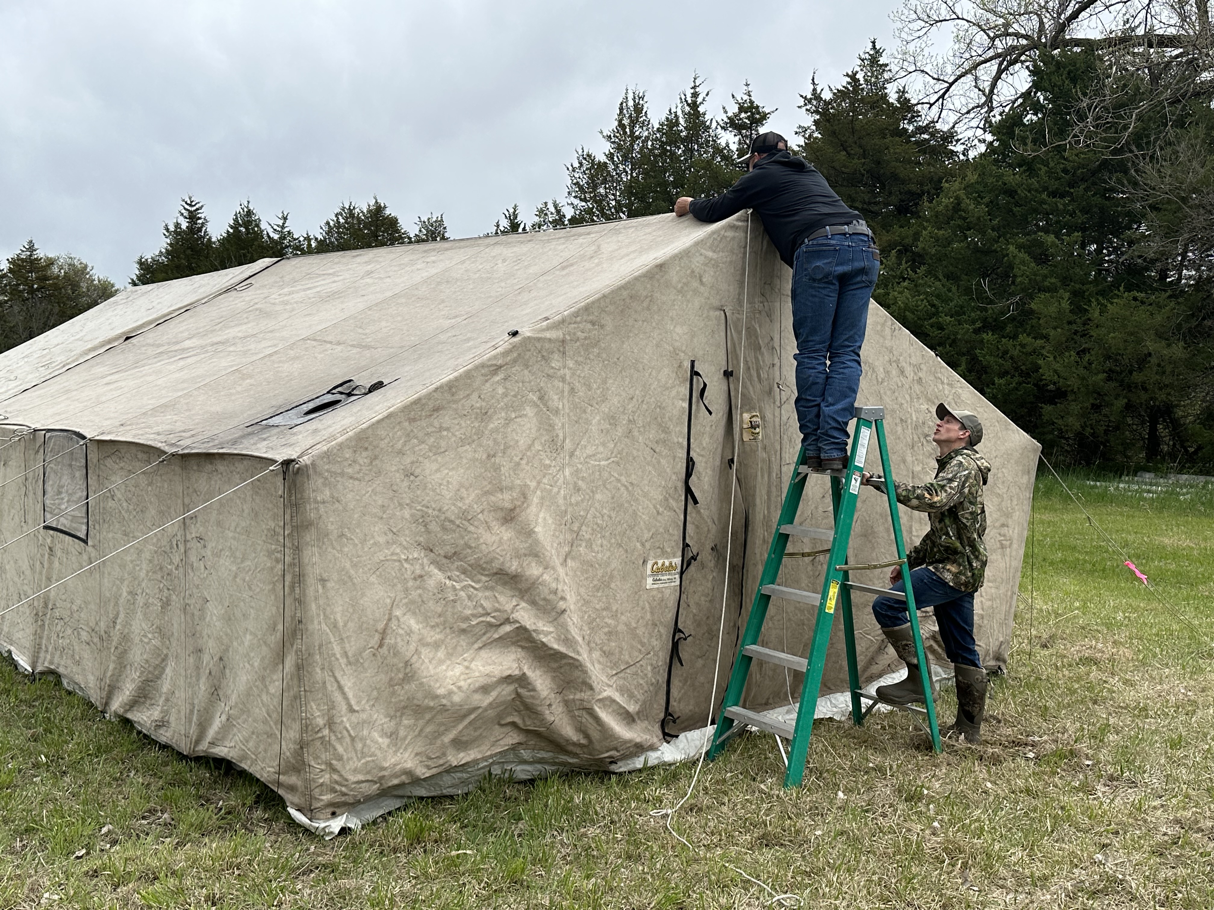 Jason Putting up a tent